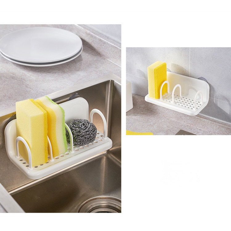 Custom Design Shelf Suction Wall Storage Drain Rack Suction Cup Kitchen Sponge Rack Shelf