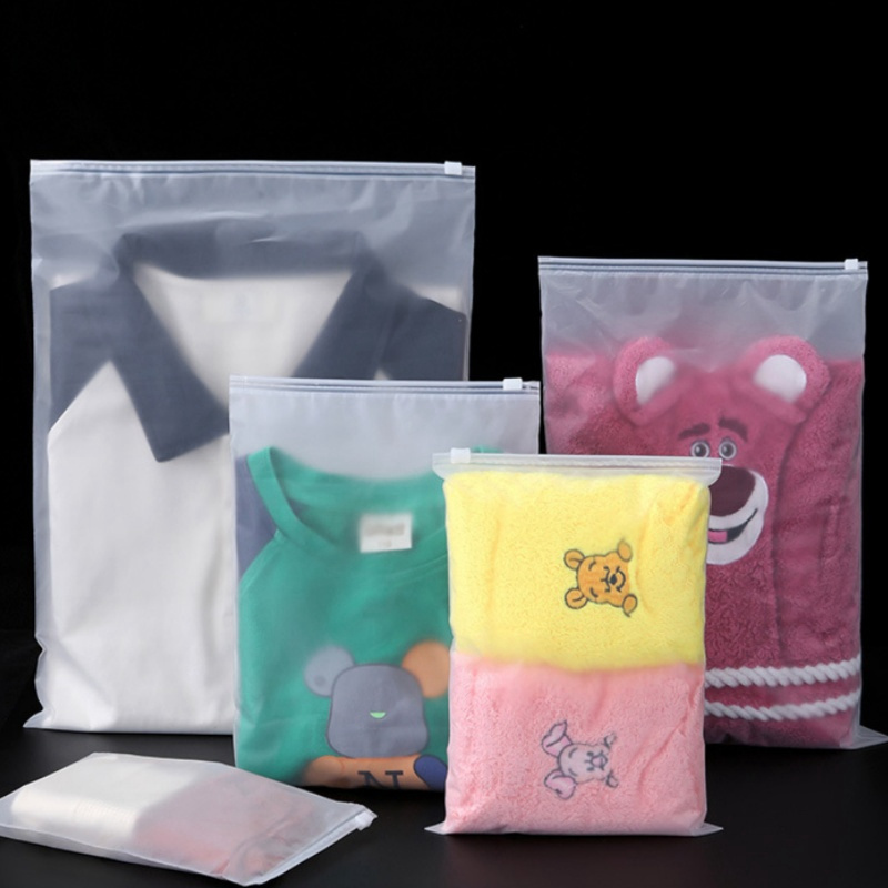 High Quality Custom Logo Zip Lock Pe Bag Zipper Lock Frosted Poly Plastic Grip Seal Bags Zip Lock BagFor Garment Packages