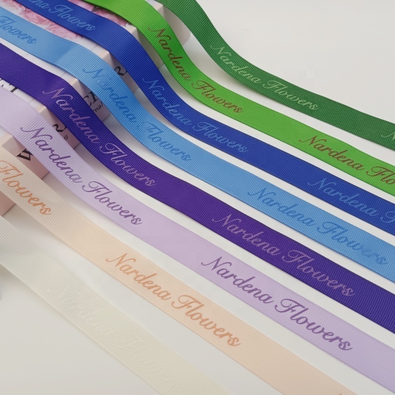 Customised Ribbon With Brand Printed Silk Fabric Artwork Printed Grosgrain Customized Satin Ribbon For Gift Wrap