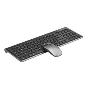 Ultra Thin 2.4ghz wireless keyboard and mouse combo Set Aluminium Alloy Multi Device Wireless Rechargeable Keyboard Mouse Combo