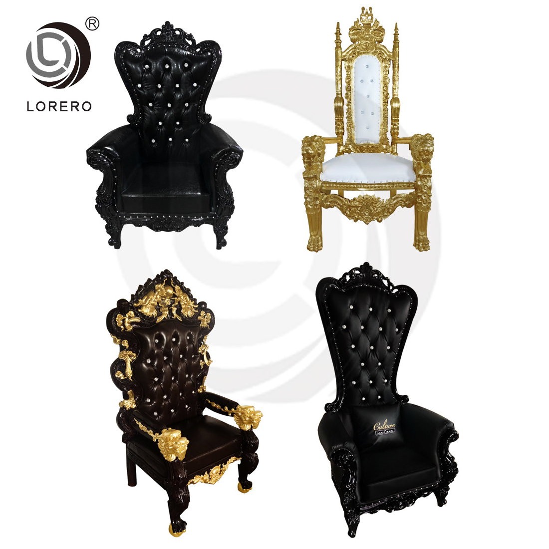 Hotel Furniture sofa with Pu leather king  queen throne  chair roya style emperor chair