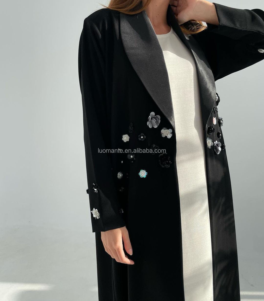 Abaya Manufacturer Arab Kuwait Gulf Dubai Hand Made Black Abaya for Muslim Women