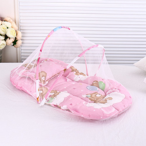 Retractable folding baby bed mosquito nets tent for babies cheap sleeping mosquito net with pillow and cushion