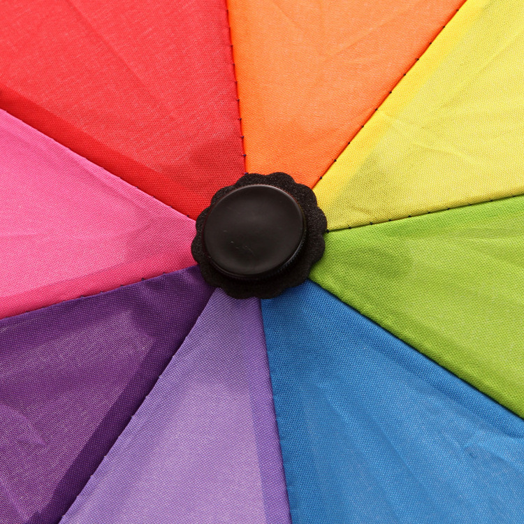 Foldable rainbow umbrella for the rain free shipping wholesale custom colorful umbrella with logo printing