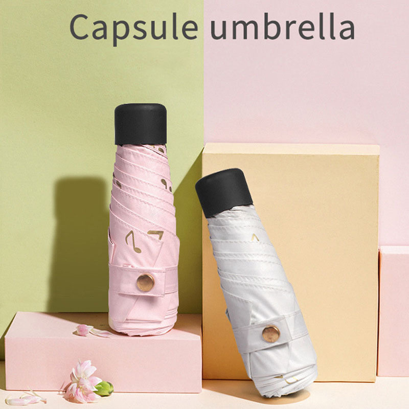 Wholesale 5 folding pocket mini umbrellas outdoor parasols umbrella for the rain foldable sun uv capsule umbrella