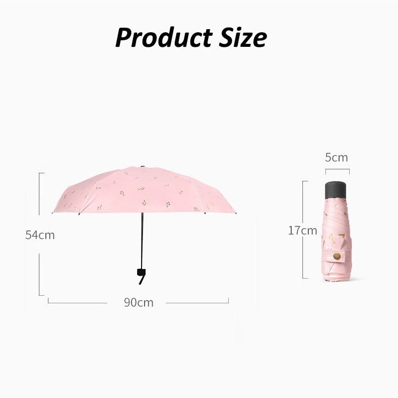 Wholesale 5 folding pocket mini umbrellas outdoor parasols umbrella for the rain foldable sun uv capsule umbrella