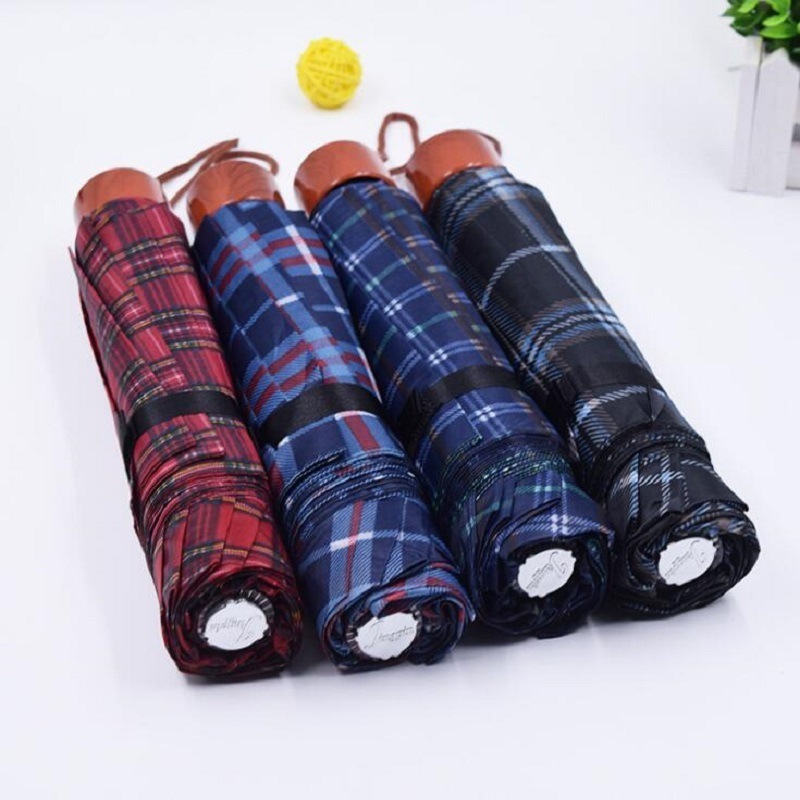 Wholesale checker umbrellas for the rain folding promotional foldable manual rain umbrella