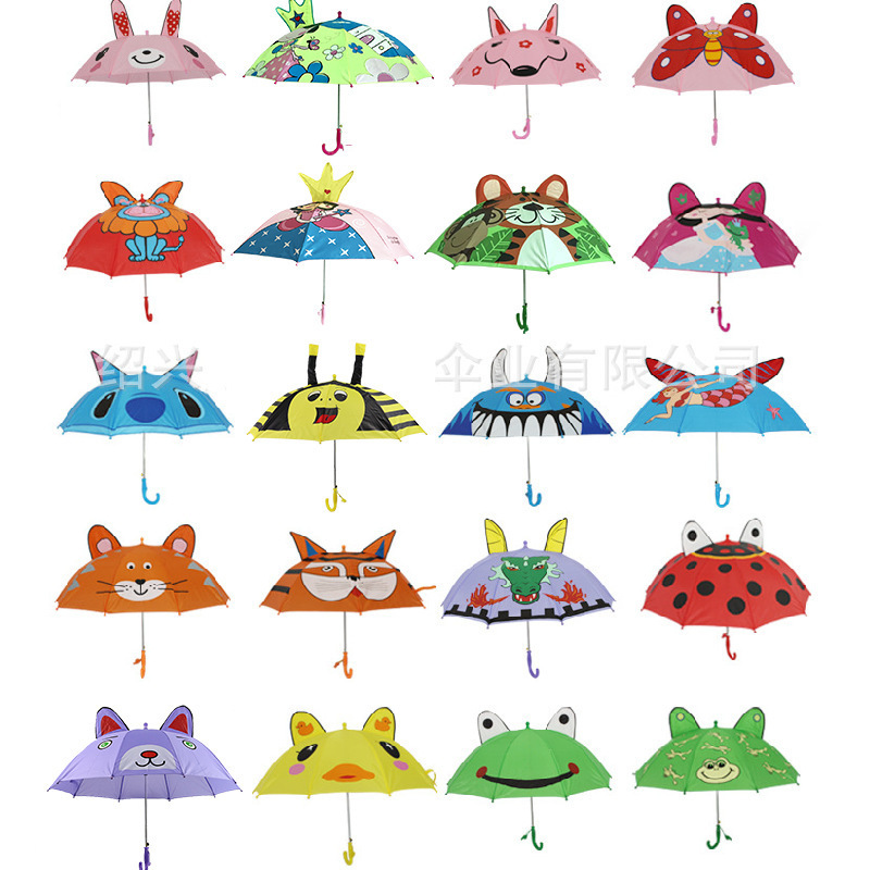 Wholesale cute cartoon umbrella for kids in kindergarten children small umbrella with animal ears