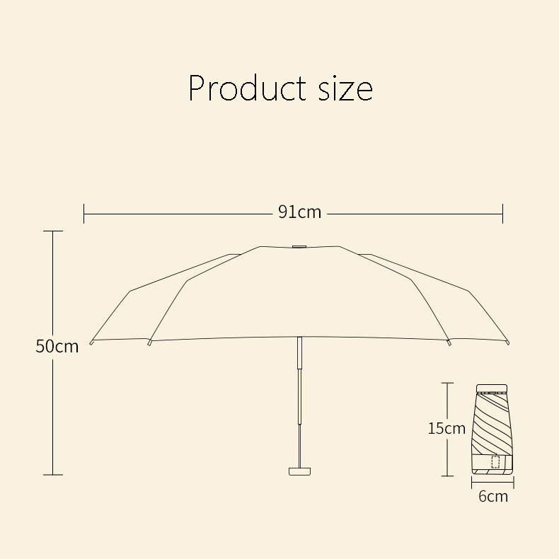 6K 6 folding small capsule umbrella mini pocket uv umbrellas portable vinyl manual pocket sun umbrella