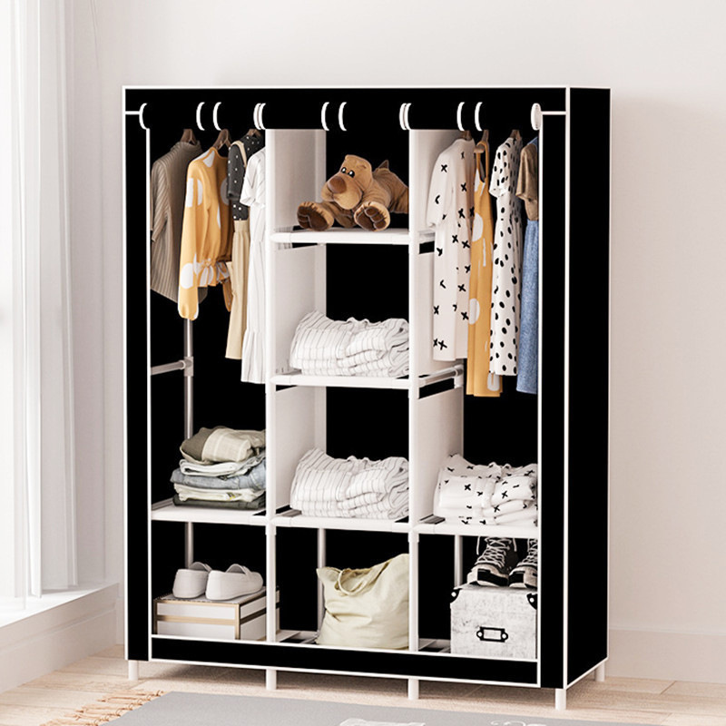 Non-woven fabric clothes closet shelves storage & organization wardrobe clothes organizer with drawers