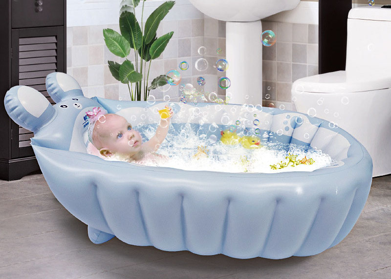 Portable pig baby products inflatable pool for kids outdoor spa bathtub folding baby tub set