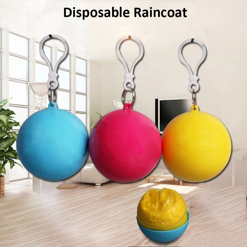 Hot sale plastic pocket raincoat waterproof disposable raincoat poncho ball backpack for camping