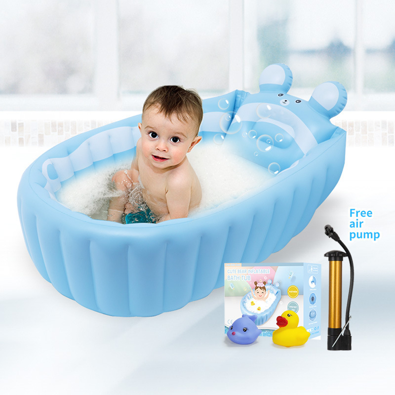 Portable pig baby products inflatable pool for kids outdoor spa bathtub folding baby tub set