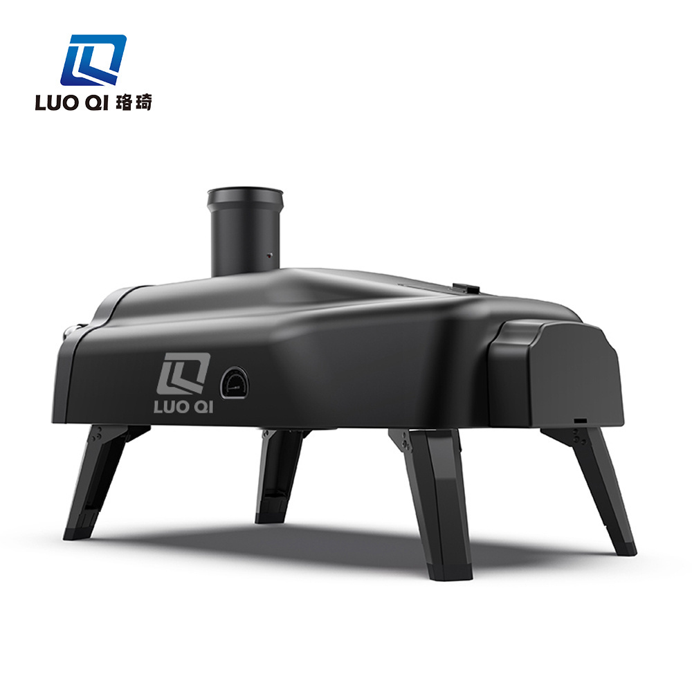 New design pizza oven with chimney outdoor  stainless steel portable black pizza gas oven with chimney