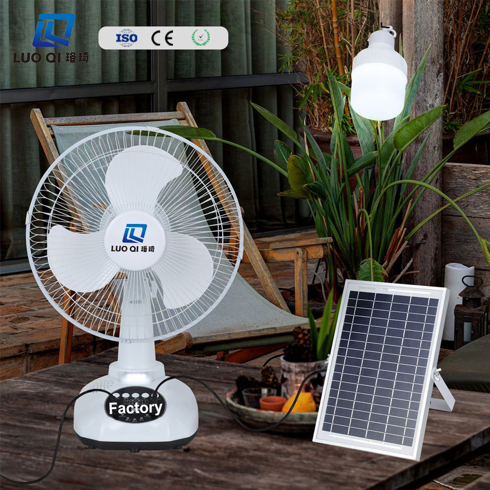 Cost performance Three Blades Pedestal solar electric echargable standing fans Factory mini Modern design fan