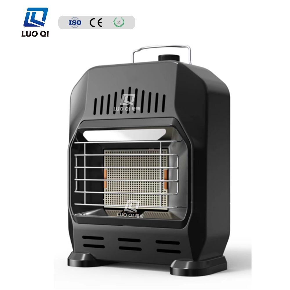 2024 New style piezo ignition mini portable gas heater copper valve body 4 wheels iron coating indoor portable gas heater