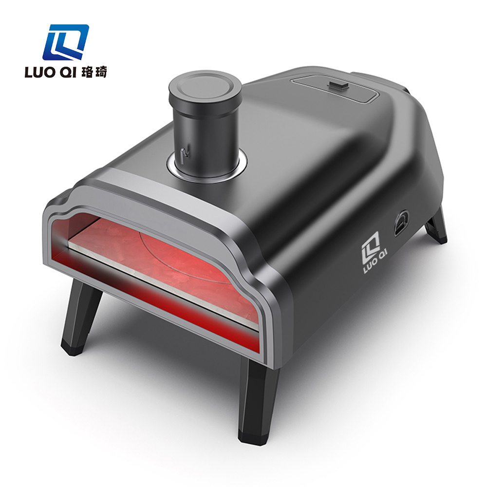 New design pizza oven with chimney outdoor  stainless steel portable black pizza gas oven with chimney