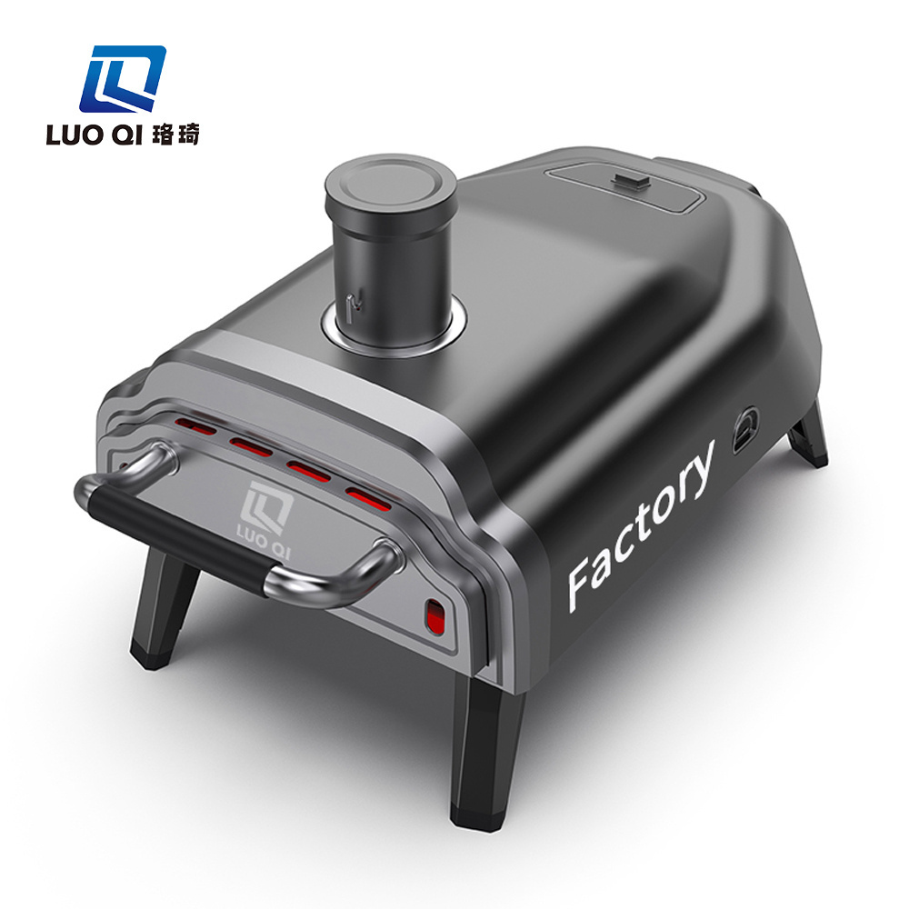 New design pizza oven with chimney outdoor  stainless steel portable black pizza gas oven with chimney