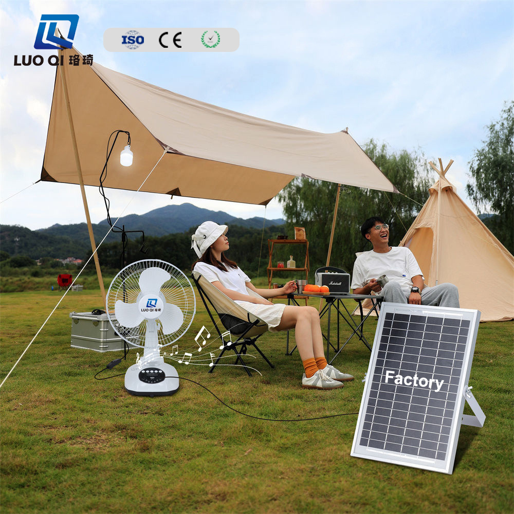 Cost performance Three Blades Pedestal solar electric echargable standing fans Factory mini Modern design fan