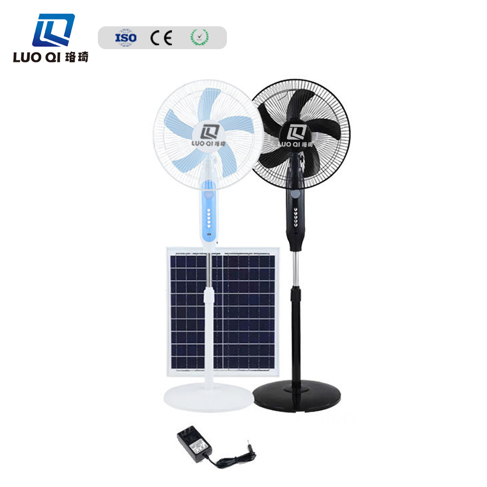 16 Inch with solar panel home portable stand Two Charging Methods Rechargeable indoor outdoor Electric solar fan