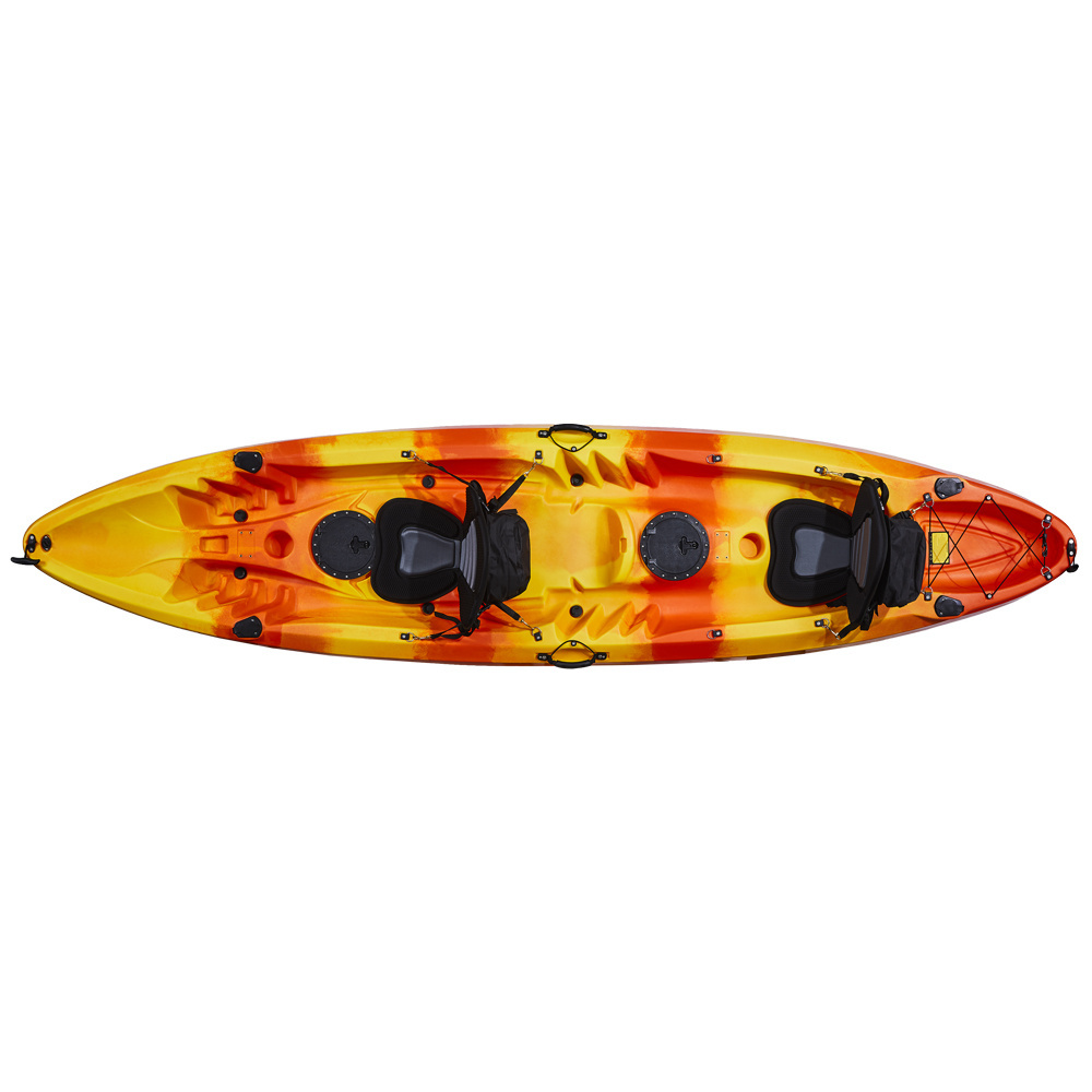 2020 wholesale cheap plastic no inflatable kayak family 3 person sit on top  kayak with canoe kayak accessories