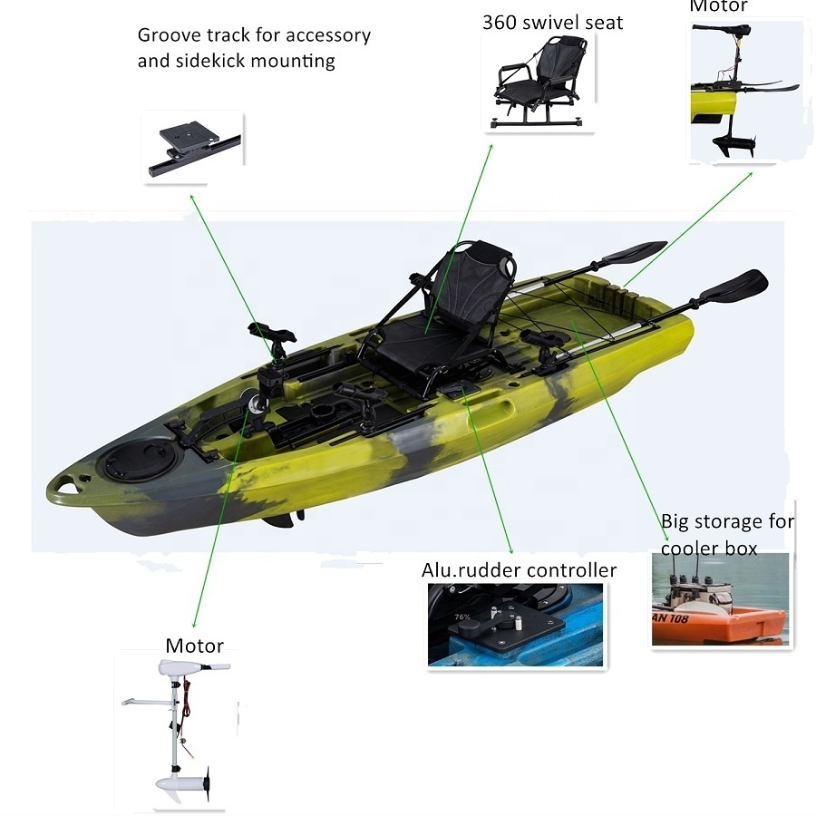 LSF Water Sports trolling motor driven plastic kayak fishing foot pedal chair paddle boat kayaks for sale