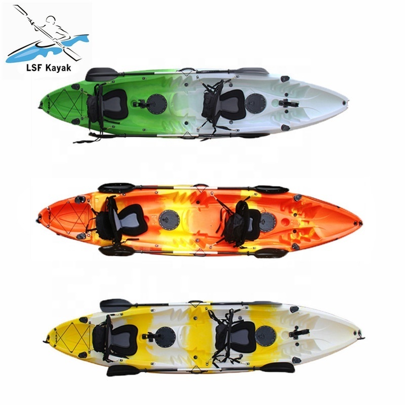 2020 wholesale cheap plastic no inflatable kayak family 3 person sit on top  kayak with canoe kayak accessories