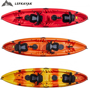 2020 wholesale cheap plastic no inflatable kayak family 3 person sit on top  kayak with canoe kayak accessories