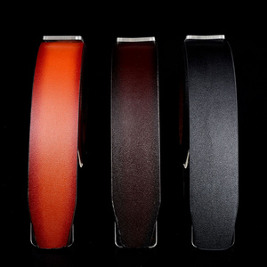 buckle free belt Factory Direct Sales Men's Vegetable Tanned Leather Belt Vintage Imitation Cowhide Suits Autolock Buckle