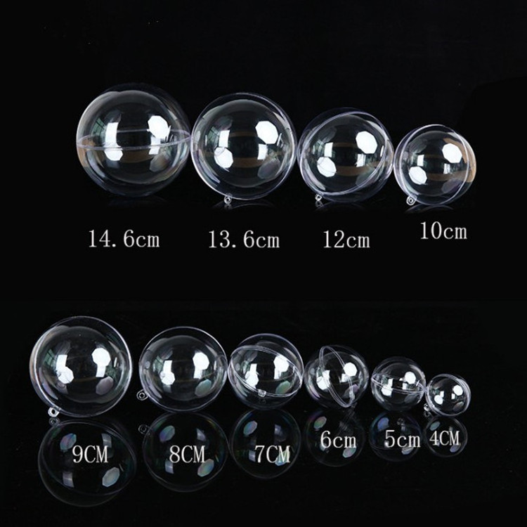 4cm 6cm 8cm 9cm 10cm 12cm 13cm 14cm 16cm 20cm 25cm 30cm 35cm 40cm und christmas hollow transparent clear PS acrylic plastic ball