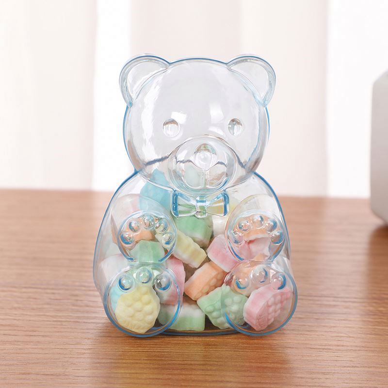 Plastic Dragees Container Teddy Bear Shape Ourson Candy  package box Wedding baptism Baby shower party Decor