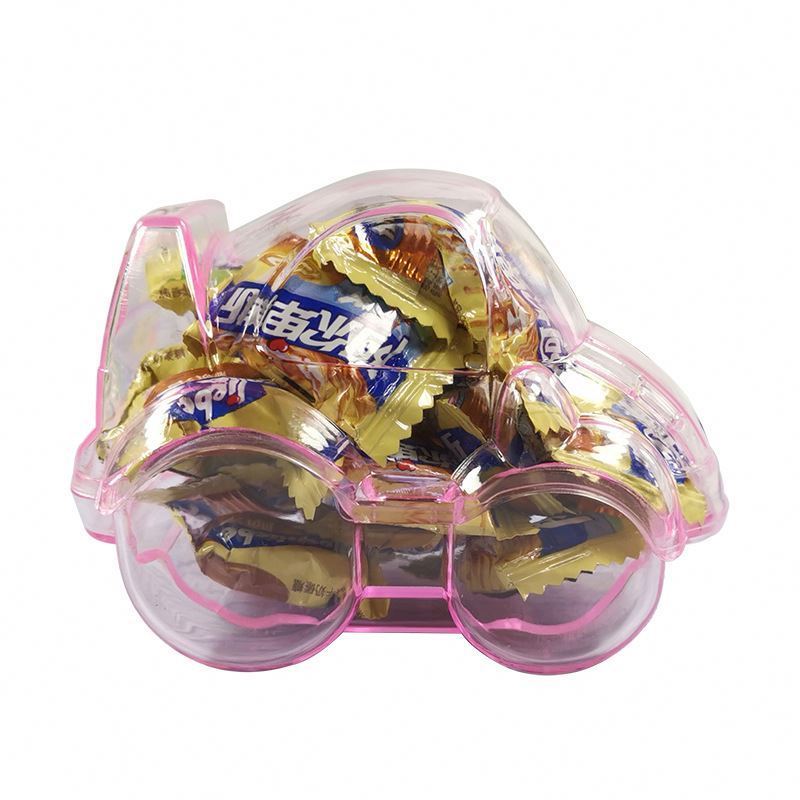 Luoshan wholesale Plastic cartoon auto car Shape Dragees Container Candy  package box Wedding baptism Baby shower party Decor