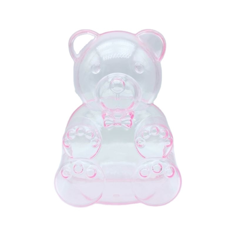 wholesale Large Teddy Bear Shape Plastic Dragees Container  Ourson Candy  package box Wedding baptism Baby shower party Decor