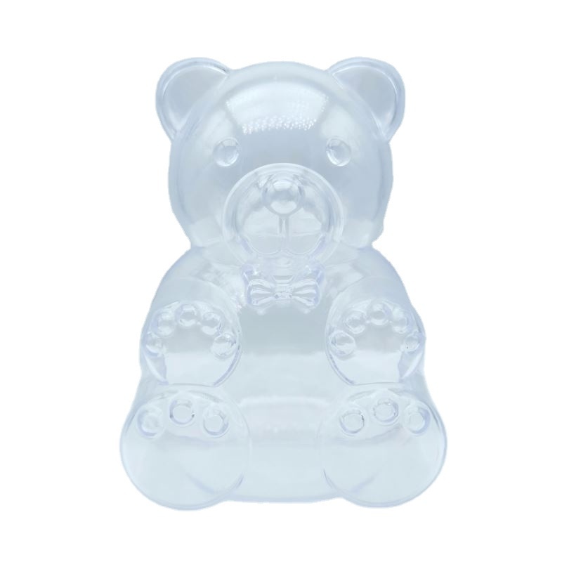 wholesale Large Teddy Bear Shape Plastic Dragees Container  Ourson Candy  package box Wedding baptism Baby shower party Decor