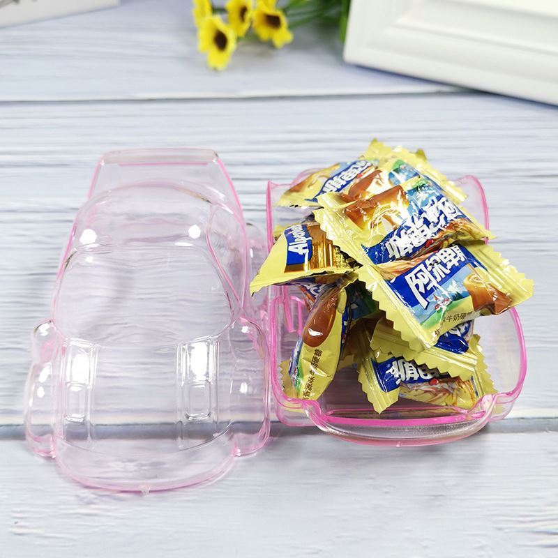 Luoshan wholesale Plastic cartoon auto car Shape Dragees Container Candy  package box Wedding baptism Baby shower party Decor