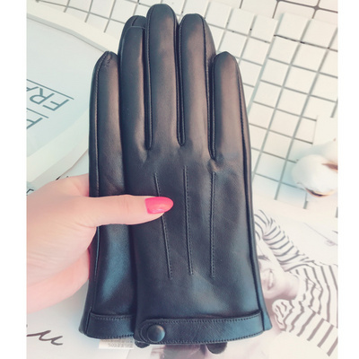 Oem Lady Leather Gloves Winter warm women's high-end genuine sheepskin touch screen Motorcycle Bicycle Racing Driving gloves