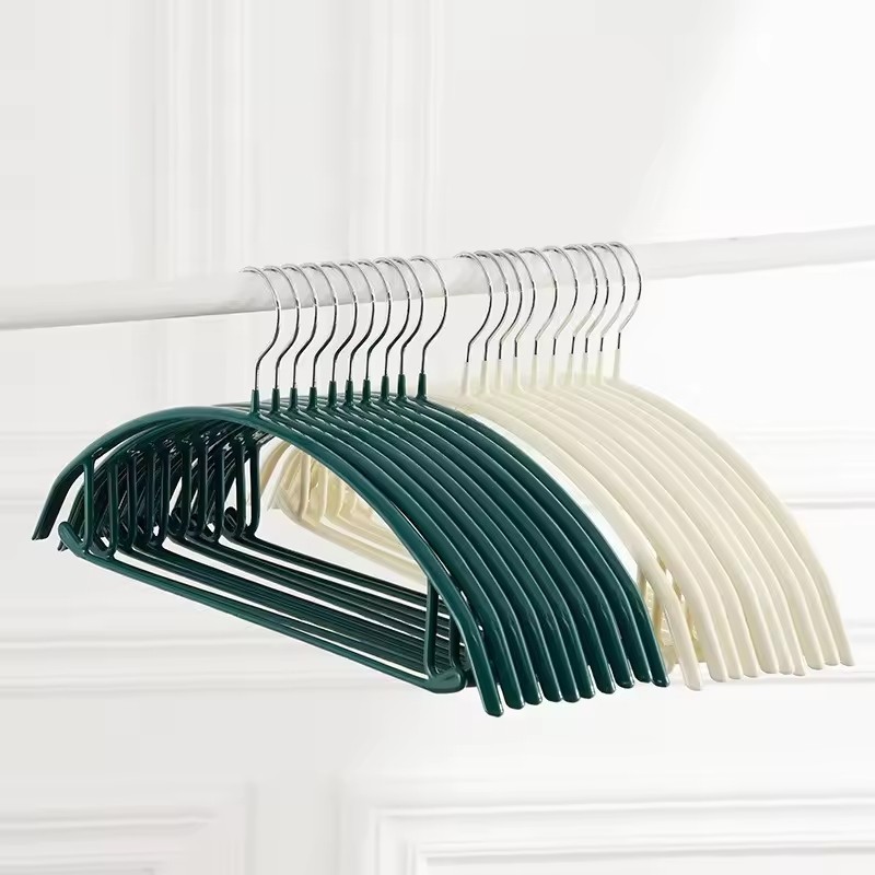 Modern Stainless Steel Coat Hanger with Non-Slip PVC Coating Single Tier Wholesale Clothes Rack for Wardrobe Use