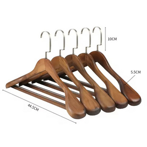 Elate Luxury Customizable Wide Shoulder Wood Hanger Anti-Slip Coat Hanger for Clothes Luxury Suit Bar