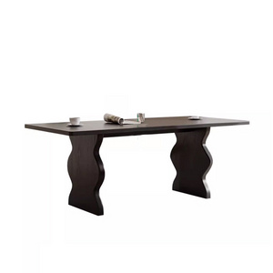 American style dinner table ash wood rectangle black table and chairs set