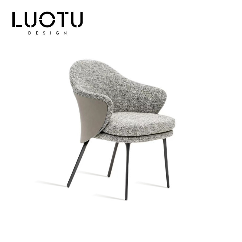 Style Dining Room Furniture Modern White Gold Frame Chairs Stainless Steel Boucle Accent Dining Chair with gold leg