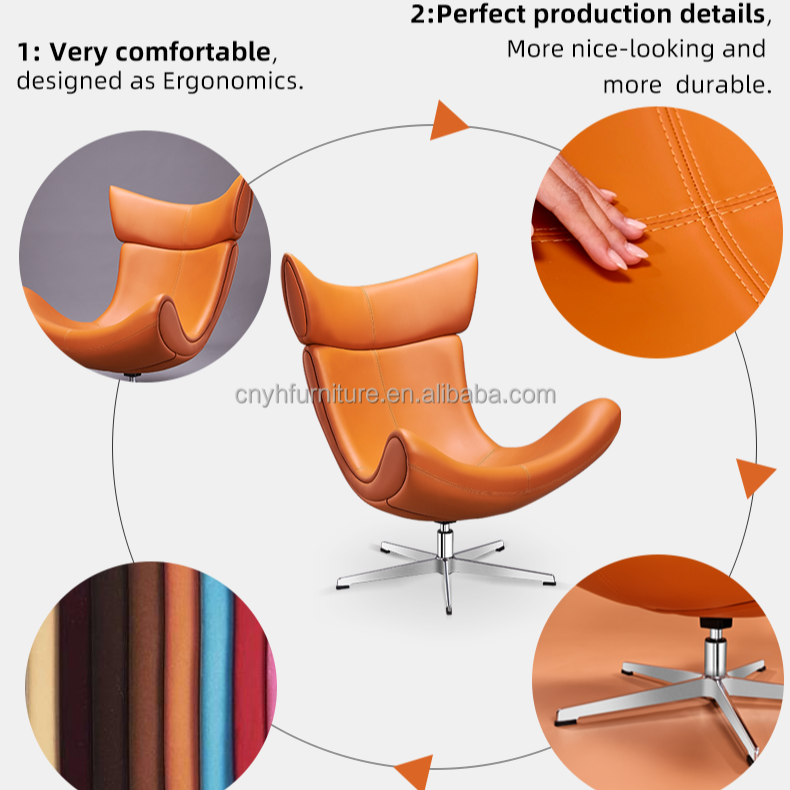 Nordic luxury imola modern relaxing recliner leisure living room fiberglass lounge sofa chair leather chair set accent chair