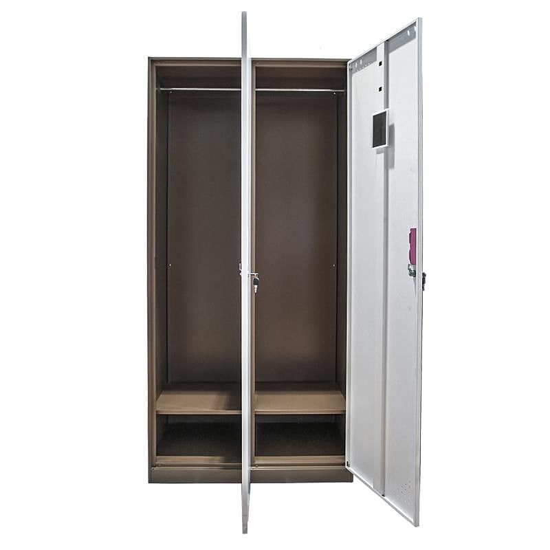 Factory metal  Steel Cabinet 2 Door Gym Storage Wardrobe Customized Employees steel Storage Cabinet 2 Door Wardrobe