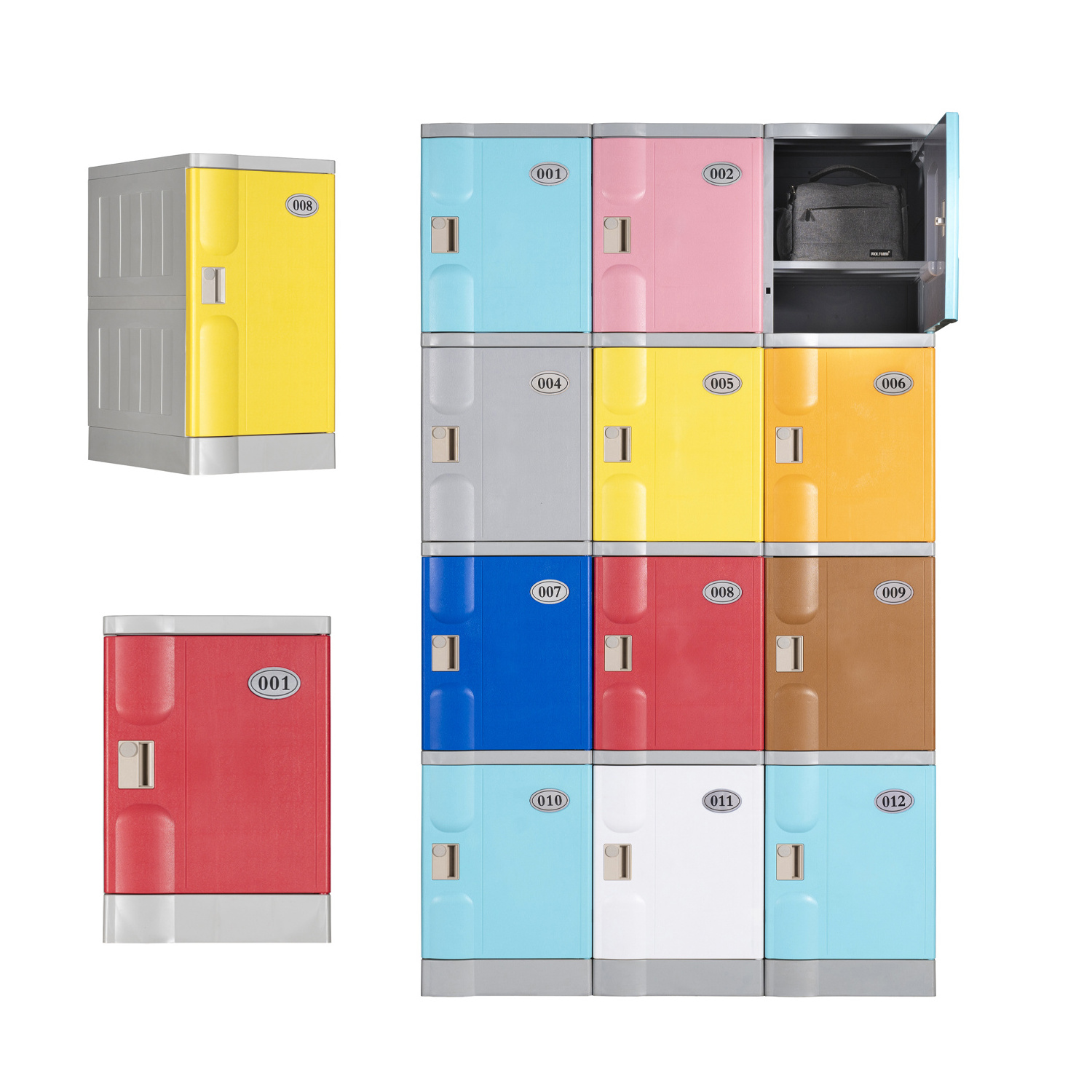 Colorful Waterproof ABS Plastic Locker Electronic Smart Gym School Clothes Steel Locker