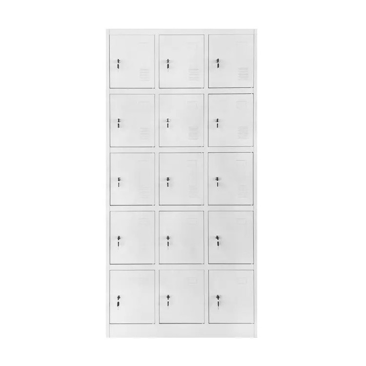 Luoyang swimming pool steel locker cabinet with key locks 5 tiers 15 doors metal school furniture gym storage lockers