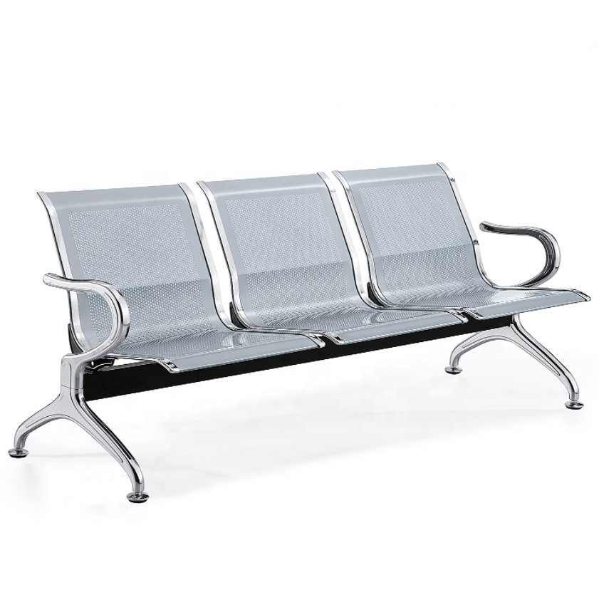 Modern Public Waiting Area Chair Stainless Steel Hospital Airport 3-seater Waiting Chair