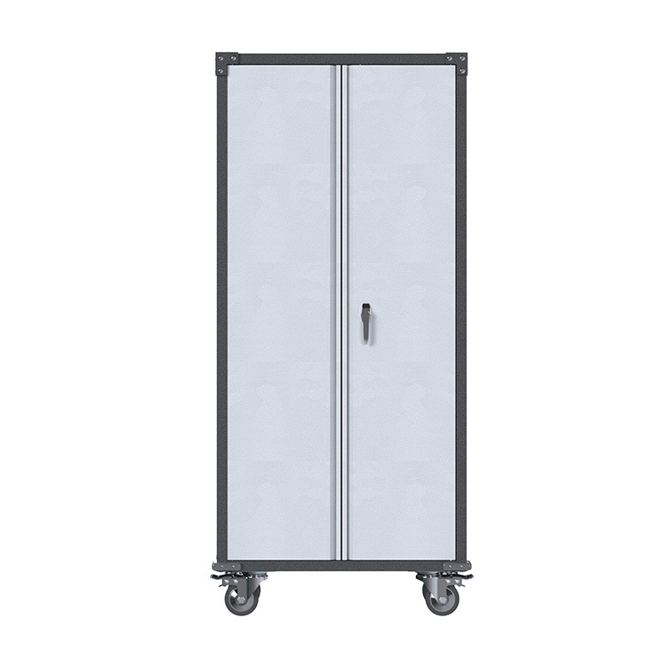 High Quality New Design Metal Cleaning Tool Broom Cabinet with Wheels Lockable