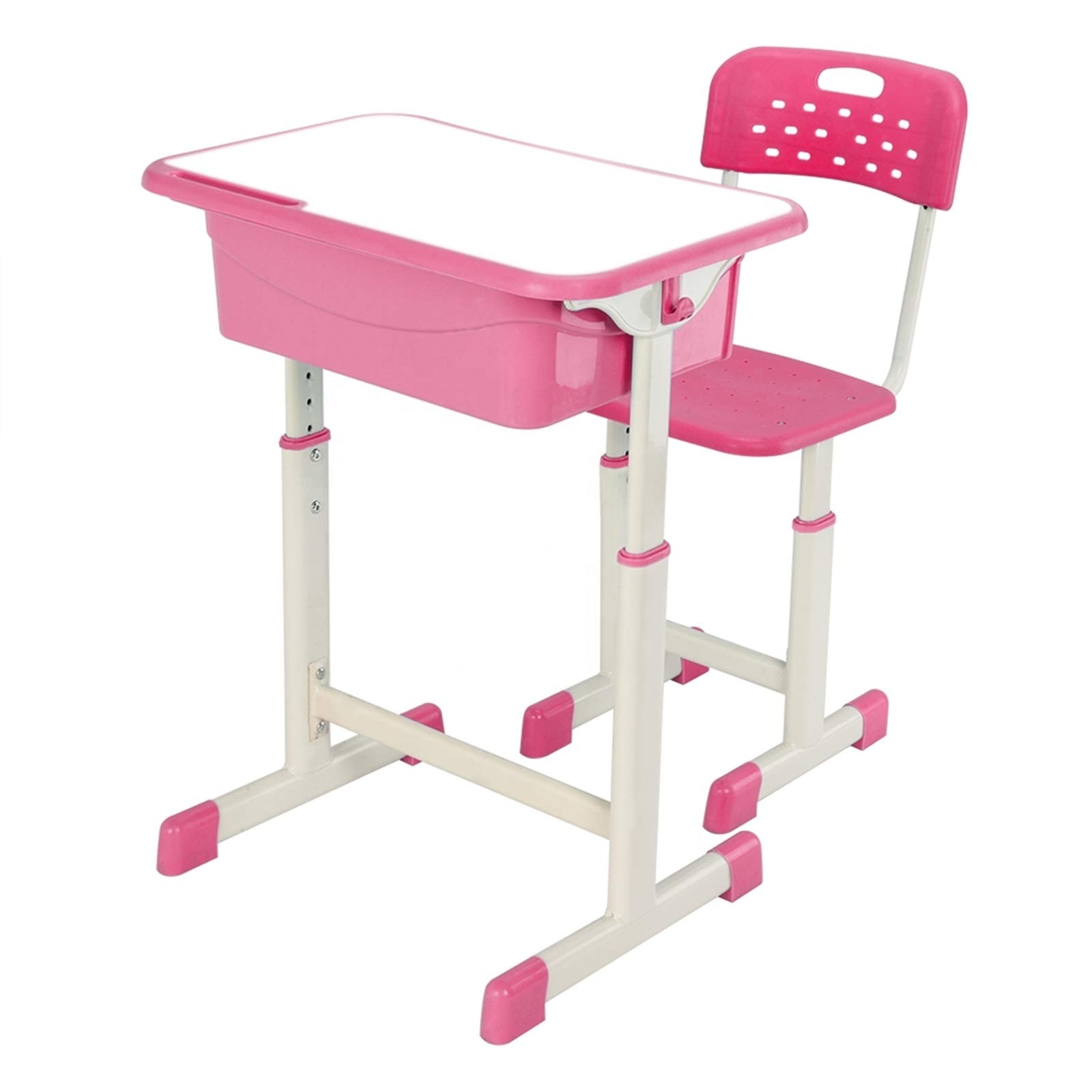 Classroom Furniture Single Metal Plastic Student Desk And Chair For Primary School Study Table With Chairs