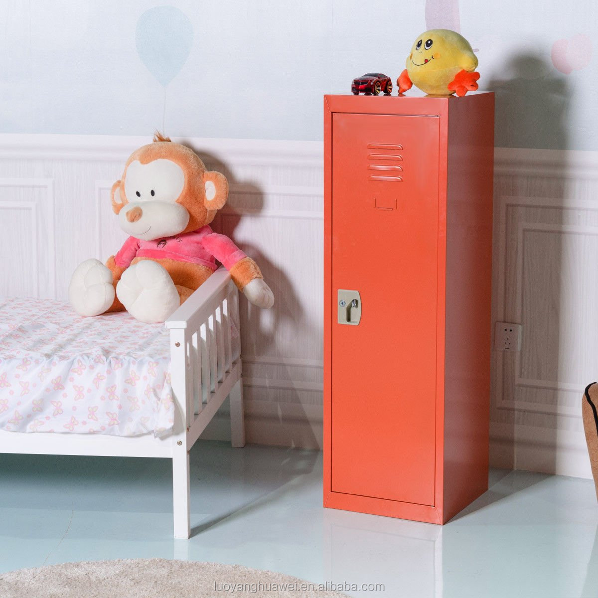 Luoyang home furniture children toy storage steel cupboard knock down metal colorful mini locker