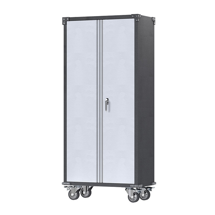 High Quality New Design Metal Cleaning Tool Broom Cabinet with Wheels Lockable