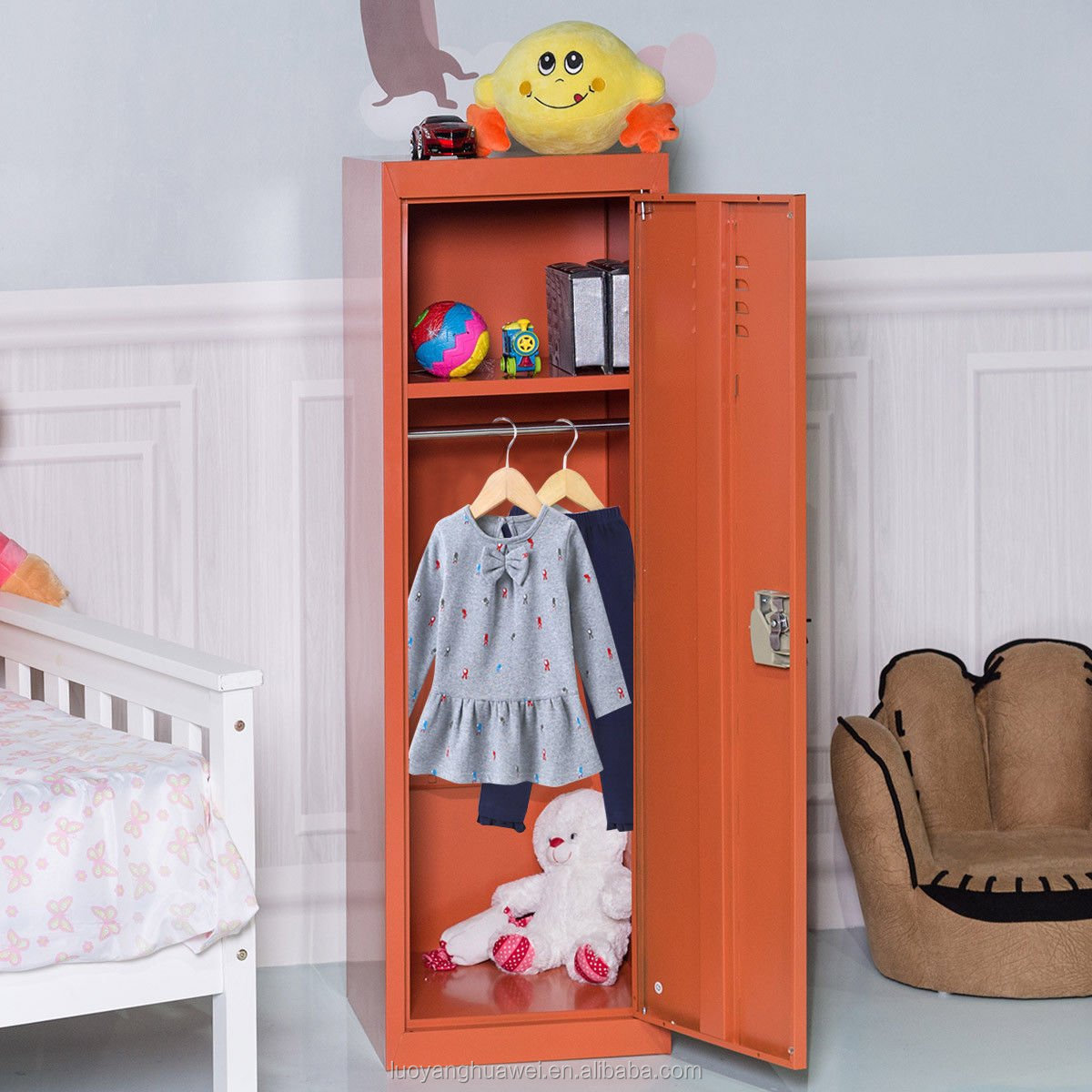 Luoyang home furniture children toy storage steel cupboard knock down metal colorful mini locker